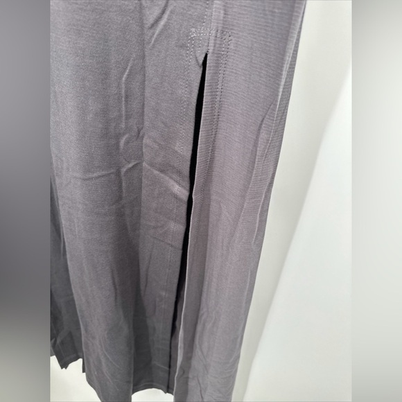 Lunya Cool Paneled Sleeveless Cotton Maxi Dress XS Charcoal Gray Slits - Picture 3 of 10